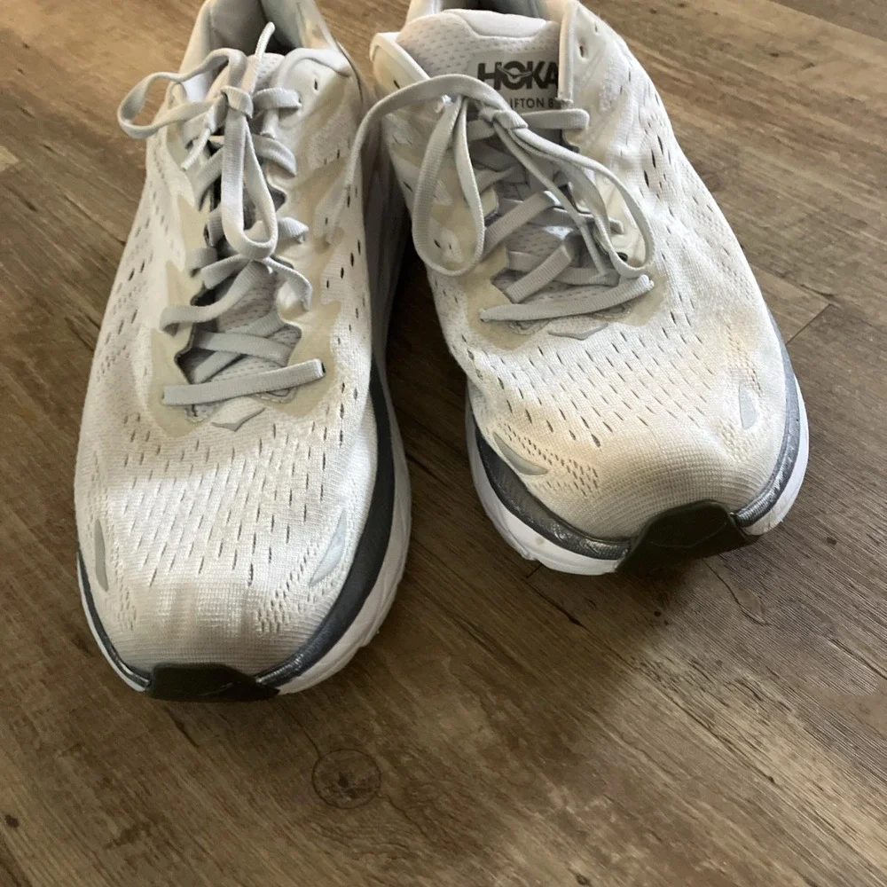 Hoka One One Clifton 8 Wide 1121374 LRNC Gray Running Shoes Sneaker Mens 12 2E